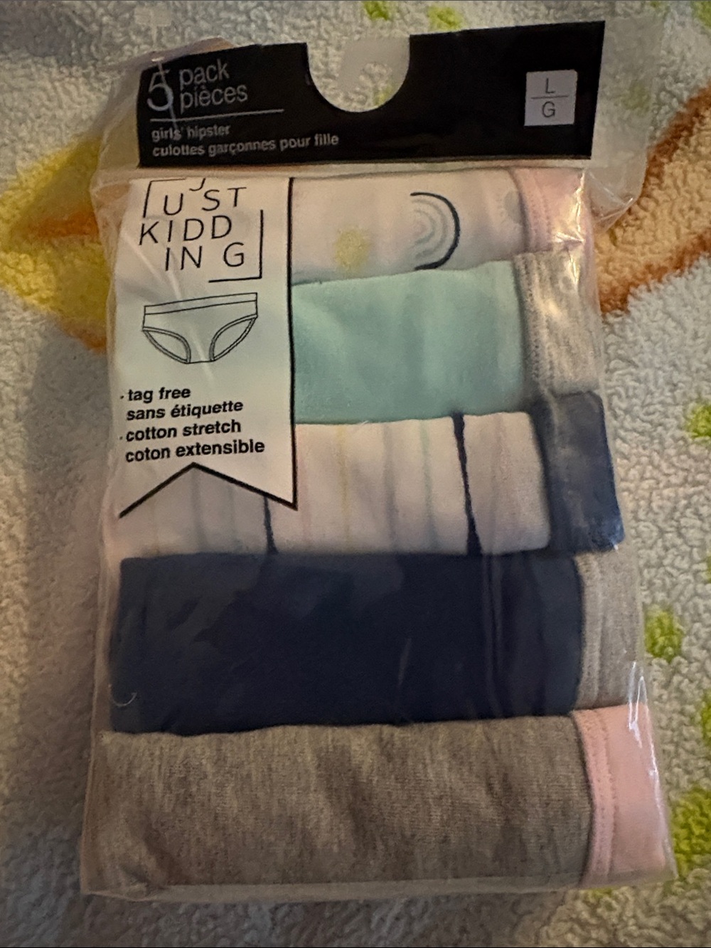Girls' Hipster Underwear Pack - Pink, Mint, Navy, Gray, White